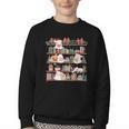 Ghost Christmas Reading Book Lover Library Christmas Teacher Youth Crewneck Sweatshirt