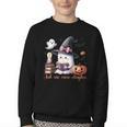 Ghost Reading Book Coquette Bow Halloween Girl Toddler Kid Youth Crewneck Sweatshirt