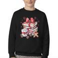 Girly Coquette Gingerbread Books And Hot Cocoa Cozy Season Youth Crewneck Sweatshirt Girly Coquette Gingerbread Books And Hot Cocoa Cozy Season Youth Crewneck Sweatshirt