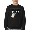 Goose Reading 67 Six Seven Meme Teacher Book Lover Youth Crewneck Sweatshirt