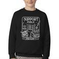 Groovy Support Your Local Library Book Reader Lover Bookworm Youth Crewneck Sweatshirt