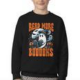 Halloween Book Lover Ghost Boo Pun Read More Boooks Youth Crewneck Sweatshirt Halloween Book Lover Ghost Boo Pun Read More Boooks Youth Crewneck Sweatshirt