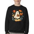 Halloween Cute Ghost Shirt Reading Books Ghost Youth Crewneck Sweatshirt Halloween Cute Ghost Shirt Reading Books Ghost Youth Crewneck Sweatshirt