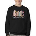 Harm Reduction Floral Book Overdose Awareness Nurse Youth Crewneck Sweatshirt