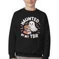 Haunted By My TBR Cute Ghost Book Reading Teacher Halloween Youth Crewneck Sweatshirt Haunted By My TBR Cute Ghost Book Reading Teacher Halloween Youth Crewneck Sweatshirt