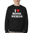 I Heart Book Nerds Book Readers Cute Youth Crewneck Sweatshirt