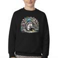 Hedgehog Reading Book Lake Scenery Reading Youth Crewneck Sweatshirt