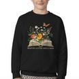 Helping Little Minds Grow Floral Book Education SPED Teacher Youth Crewneck Sweatshirt