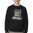 Holy Book Costume For Jesus And Bible Lovers Youth Crewneck Sweatshirt