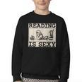 Hot Pin Up Girl Comic Book Vintage Reading Is Sexy Youth Crewneck Sweatshirt Hot Pin Up Girl Comic Book Vintage Reading Is Sexy Youth Crewneck Sweatshirt