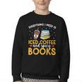 Iced Coffee And Spicy Books Iced Coffee Lover Cold Brew Youth Crewneck Sweatshirt