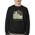I'm Booked Tonight Cozy Floral Book Lover Graphic Youth Crewneck Sweatshirt