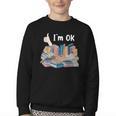 I'm OK Books Pile Books Stack Bibliophile Bookisk Youth Crewneck Sweatshirt