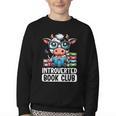 Introverted Book Club Reading Lover Cow Youth Crewneck Sweatshirt