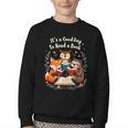 Its A Good Day To Read Book Cute Fox Sloth Owl Novel Reading Youth Crewneck Sweatshirt