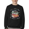 It's a Good Day To Read a Book Floral Stack Tee Youth Crewneck Sweatshirt