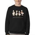 Just A Bookish Goose Goose Book LoverSilly Goose Book Club Youth Crewneck Sweatshirt