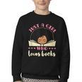 Just a Girl Who Loves Books African American Book Nerd Lover Youth Crewneck Sweatshirt