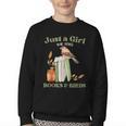 Just a Girl Who Loves Books And Birds Book Reading Bird Love Youth Crewneck Sweatshirt Just a Girl Who Loves Books And Birds Book Reading Bird Love Youth Crewneck Sweatshirt