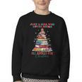 Just a Girl Who Loves Books All Booked For Christmas Youth Crewneck Sweatshirt Just a Girl Who Loves Books All Booked For Christmas Youth Crewneck Sweatshirt