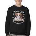 Just a Girl Who Loves Dogs And Books Cute Dog Youth Crewneck Sweatshirt