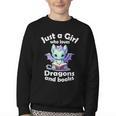 Just a Girl Who Loves Dragons And Books Dragon For Kids Youth Crewneck Sweatshirt Just a Girl Who Loves Dragons And Books Dragon For Kids Youth Crewneck Sweatshirt
