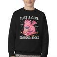 Just A Girl Who Loves Dragons And Books Dragon Reading Lover Youth Crewneck Sweatshirt Just A Girl Who Loves Dragons And Books Dragon Reading Lover Youth Crewneck Sweatshirt