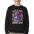 Just a Girl Who Loves Dragons And Books Dragon Youth Crewneck Sweatshirt