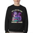 Just a Girl Who Loves Dragons And Books Reading Youth Crewneck Sweatshirt Just a Girl Who Loves Dragons And Books Reading Youth Crewneck Sweatshirt