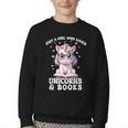 Just a Girl Who Loves Unicorns & Books Bookish Unicorn Love Youth Crewneck Sweatshirt Just a Girl Who Loves Unicorns & Books Bookish Unicorn Love Youth Crewneck Sweatshirt