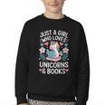 Just a Girl Who Loves Unicorns And Books Youth Crewneck Sweatshirt Just a Girl Who Loves Unicorns And Books Youth Crewneck Sweatshirt