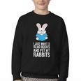 I Just Want To Read Books And Pet My Rabbit Youth Crewneck Sweatshirt