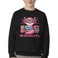 Kawaii Axolotl Readsolotl Book Lover Reading Bookworm Girls Youth Crewneck Sweatshirt Kawaii Axolotl Readsolotl Book Lover Reading Bookworm Girls Youth Crewneck Sweatshirt