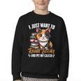 Kawaii Feline Book Reading Read Books Pet My Calico Cat Men Women Youth Crewneck Sweatshirt Kawaii Feline Book Reading Read Books Pet My Calico Cat Men Women Youth Crewneck Sweatshirt