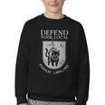 Knight Cat Defend Your Public Library Book Lover Youth Crewneck Sweatshirt Knight Cat Defend Your Public Library Book Lover Youth Crewneck Sweatshirt