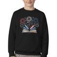 Librarian 4th July Book Lover Bookworm Patriotic Books Youth Crewneck Sweatshirt