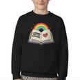 Libraries Are For Everyone Book LGBTQ Ally Gay Pride Month Youth Crewneck Sweatshirt