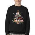 Library Books Christmas Tree Teacher Xmas Snowflake Youth Crewneck Sweatshirt Library Books Christmas Tree Teacher Xmas Snowflake Youth Crewneck Sweatshirt