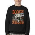Library Halloween Book Lover Ghost With Books Youth Crewneck Sweatshirt
