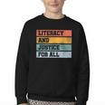 Literacy And Justice For All Stop Book Banning Banned Books Youth Crewneck Sweatshirt Literacy And Justice For All Stop Book Banning Banned Books Youth Crewneck Sweatshirt