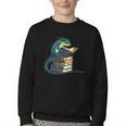 Lizard Reading Book Librarian Bookworm Reader Read Youth Crewneck Sweatshirt