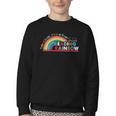 Take A Look A Book Vintage Reading Librarian Rainbow Youth Crewneck Sweatshirt