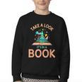 Take a Look It's In a Book Reading Teacher Book Lover Youth Crewneck Sweatshirt