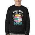 Take a Look It's In a Book Teacher Reading Apparel Youth Crewneck Sweatshirt