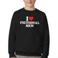 I Love Heart Fictional Men Simple Cute Books Reading Youth Crewneck Sweatshirt