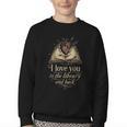 I Love You To The Library And Back Anatomical Heart Book Youth Crewneck Sweatshirt