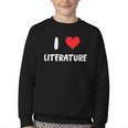 I Love Literature Heart Books Writing Reading Read Write Youth Crewneck Sweatshirt