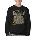 Loyal To The Shelf Knight Panther Book Lover Youth Crewneck Sweatshirt