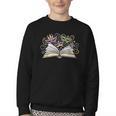 Mardi Gras Book Librarian Author Purple Beads Youth Crewneck Sweatshirt Mardi Gras Book Librarian Author Purple Beads Youth Crewneck Sweatshirt