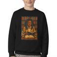 Melanin Girl Locs Book Lover Librarian Teacher Student Youth Crewneck Sweatshirt